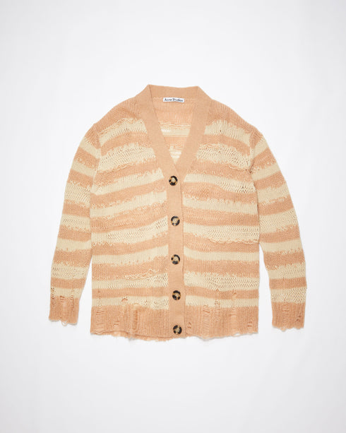 Distressed Mohair Stripe Cardigan