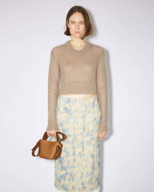 Double Mohair V-Neck Sweater