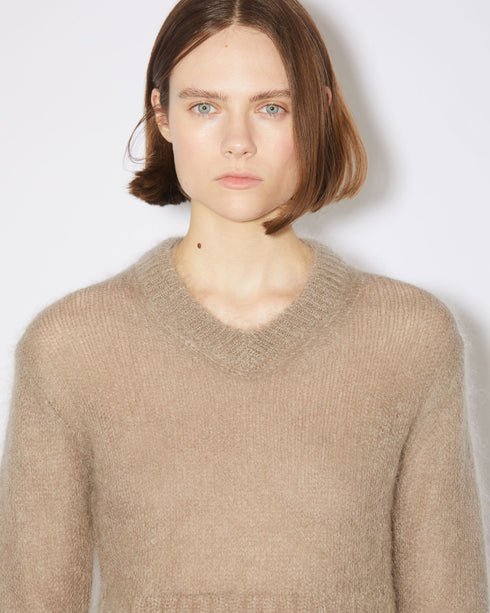Double Mohair V-Neck Sweater