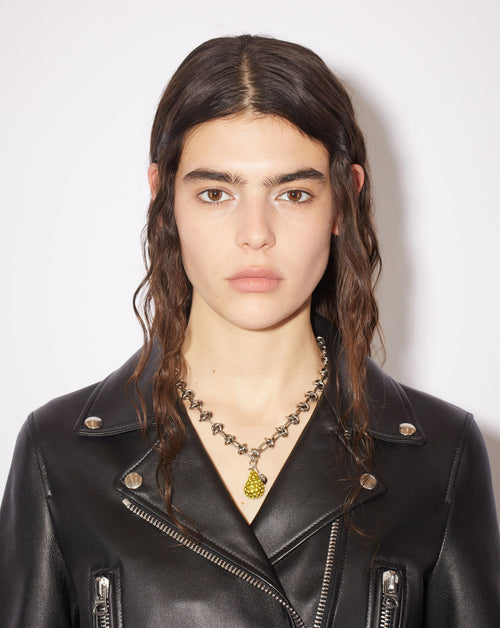 Acne Studios Black Leather Mock Jacket