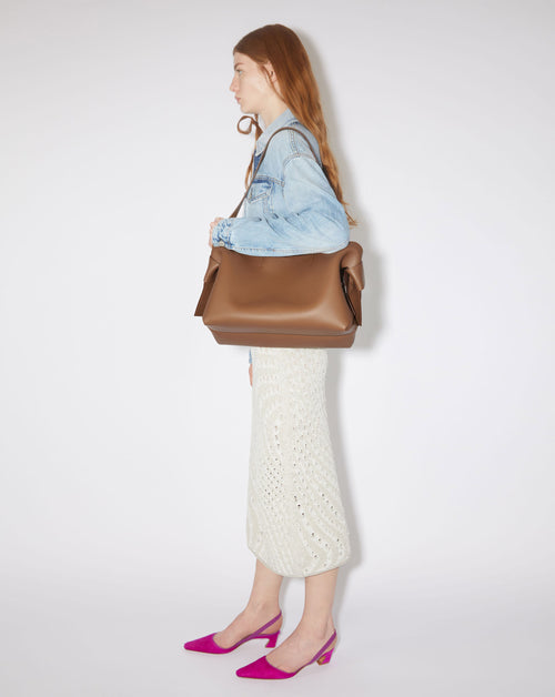 Midi knotted leather tote