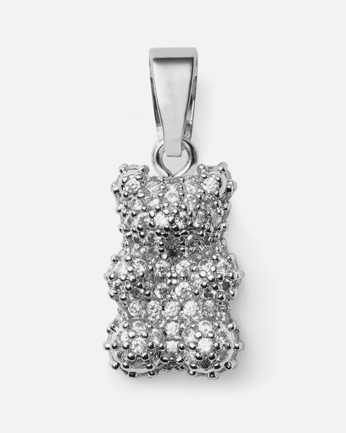 Pavé Silver Nostalgia Bear Necklace