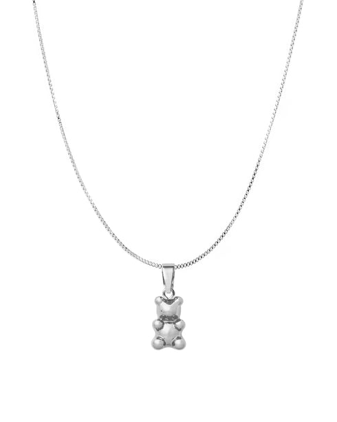 Silver Nostalgia Bear Necklace