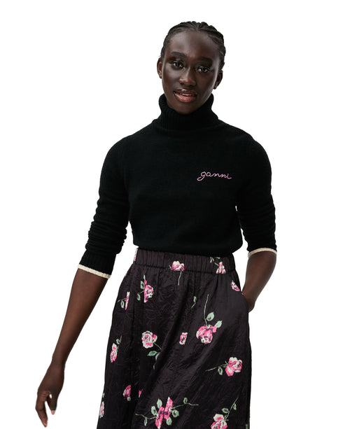 Cashmere Mix Knit Rollneck Pullover