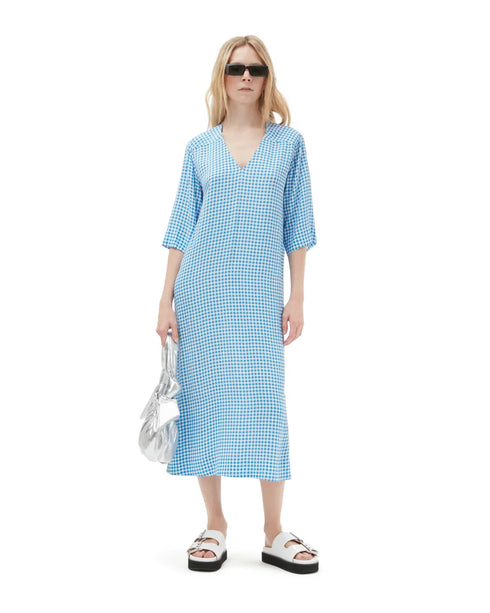 Printed Crepe Midi Dress