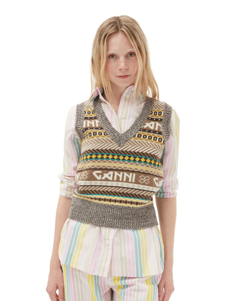 Graphic Jacquard Vest
