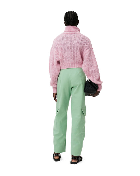 Mohair Cable Poloneck Sweater