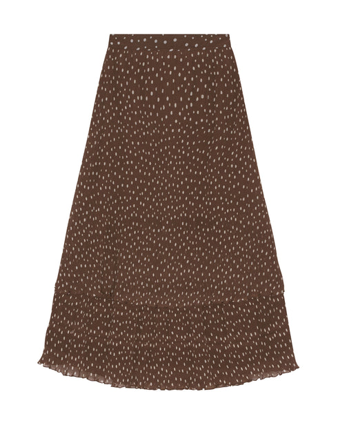 Pleated Georgette Maxi Skirt