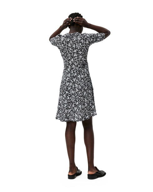Printed Crepe Wrap Dress