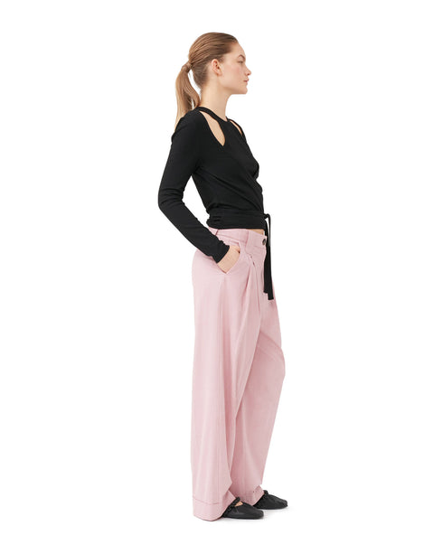Rib Jersey Wrap Top