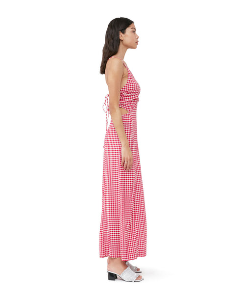 Stretch Seersucker Maxi Dress