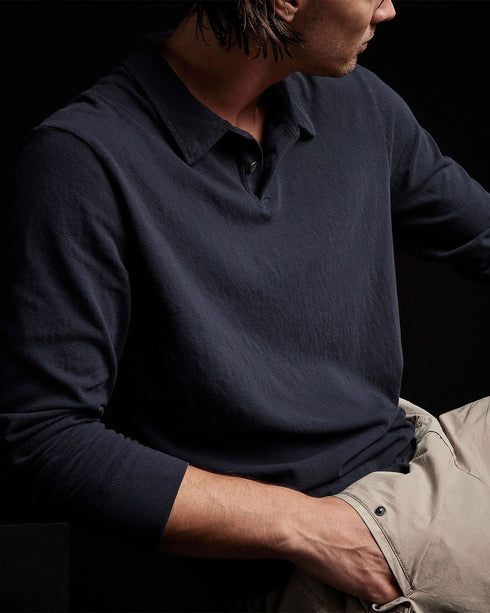 Recycled Brushed Jersey L/S Polo