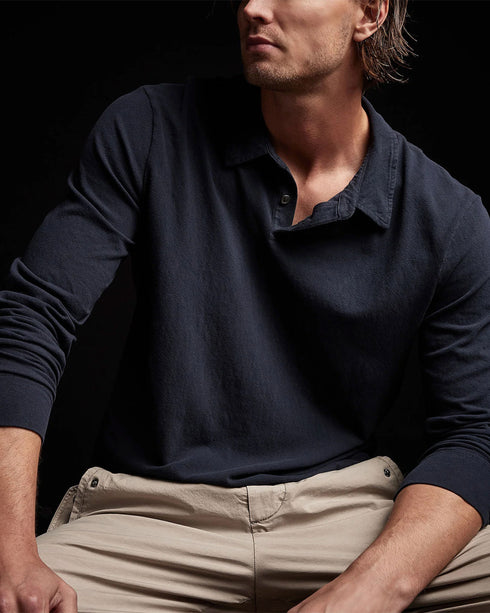 Recycled Brushed Jersey L S Polo James Perse WORKSHOP