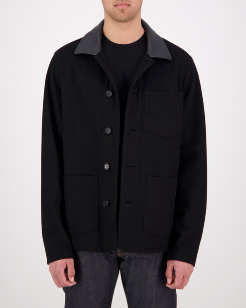 Leather Collar Chore Jacket