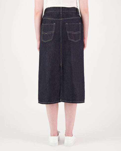 Mid Length Denim Skirt